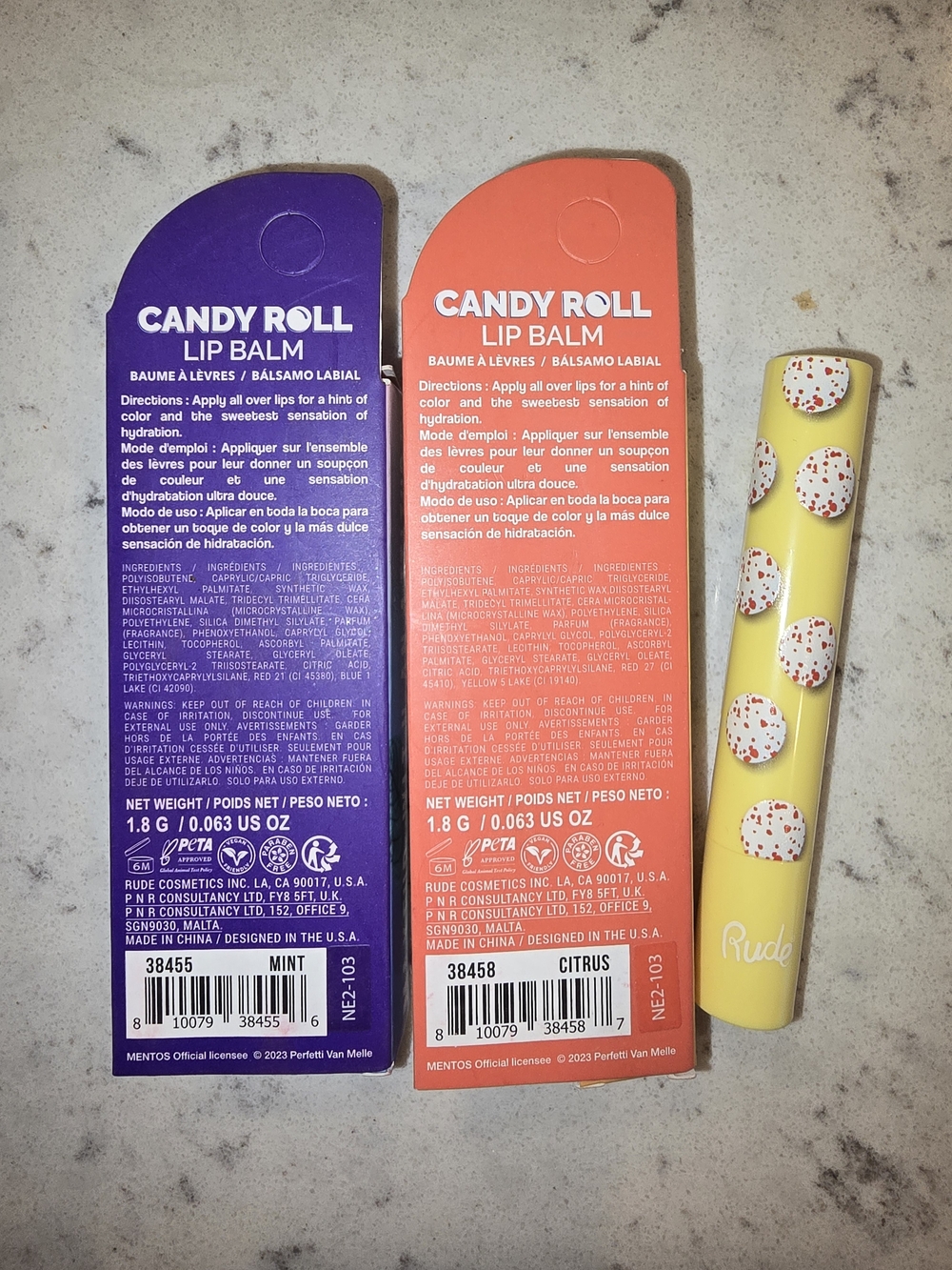RUDE Candy Roll Lip Balm Duo - Yellow & Blue - Picture 3 of 3